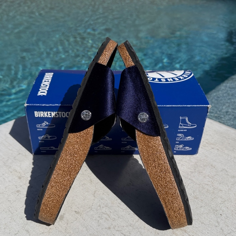 BIRKENSTOCK MADRID BIG BUCKLE SANDAL IN VELVET MIDNIGHT  Size 40 - Picture 10 of 14